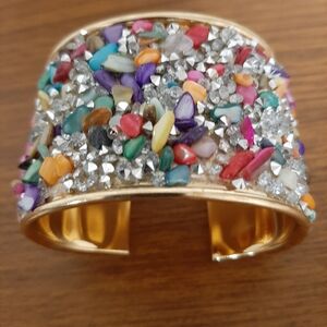 💞Host Pick💞 NEW Colorful Gemstone Gold Cuff Bracelet
